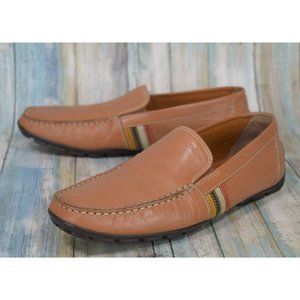 GEOX Men's Brown Leather Driving Moccasins Size 44 US 11 Slip On Shoes